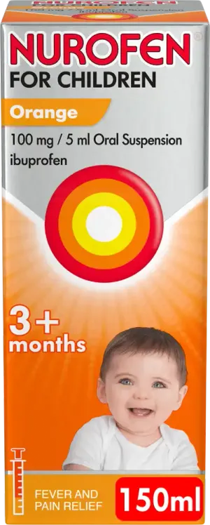 Nurofen for Children Orange 100mg/5ml Oral Suspension Syringe 150ml