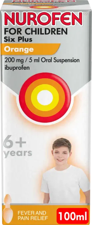 Nurofen for Children Six Plus Orange 200mg/5ml Oral Suspension 100ml