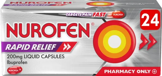 Nurofen Rapid Relief 200mg Liquid Capsules 24 Liquid Capsules