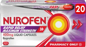 Nurofen Rapid Relief Maximum Strength 400mg Liquid Capsules 20 Liquid Capsules