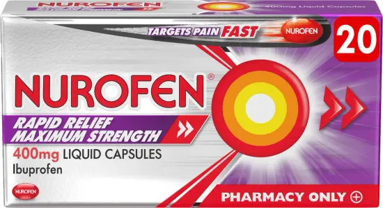 Nurofen Rapid Relief Maximum Strength 400mg Liquid Capsules 20 Liquid Capsules