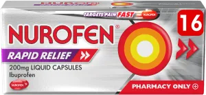 Nurofen Rapid Relief 200mg Liquid Capsules 16 Liquid Capsules