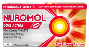 Nuromol Dual Action Film Coated Tablets Paracetamol 500mg Ibuprofen 200mg 12 Tablets